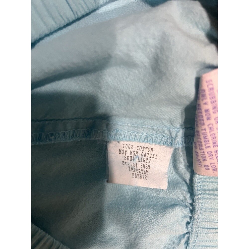 Fresh Produce Light Aqua Blue Cropped Elastic Waist Cotton Pants Sz M Pockets - Picture 6 of 8